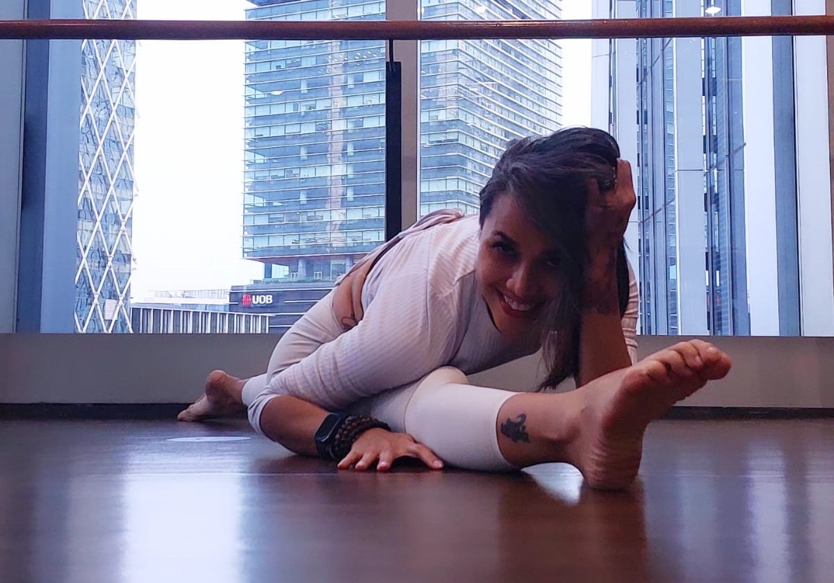 Private yoga session setup in Jakarta home studio